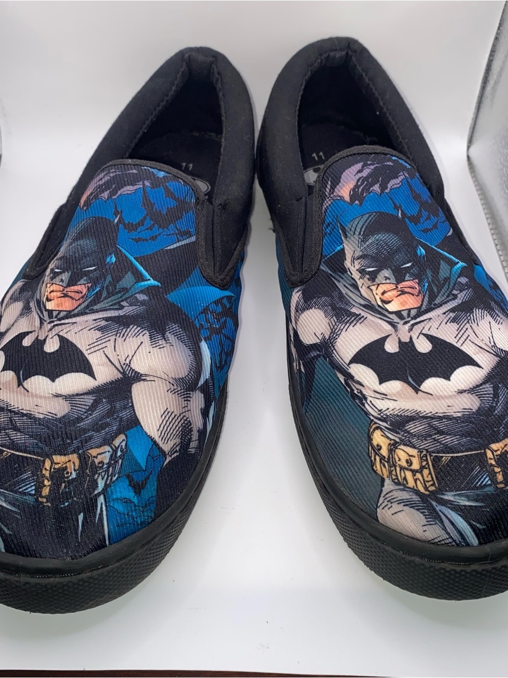Batman Men’s BioWorld Slip On Canvas Shoes DC Comics Size 11 Pre Owned